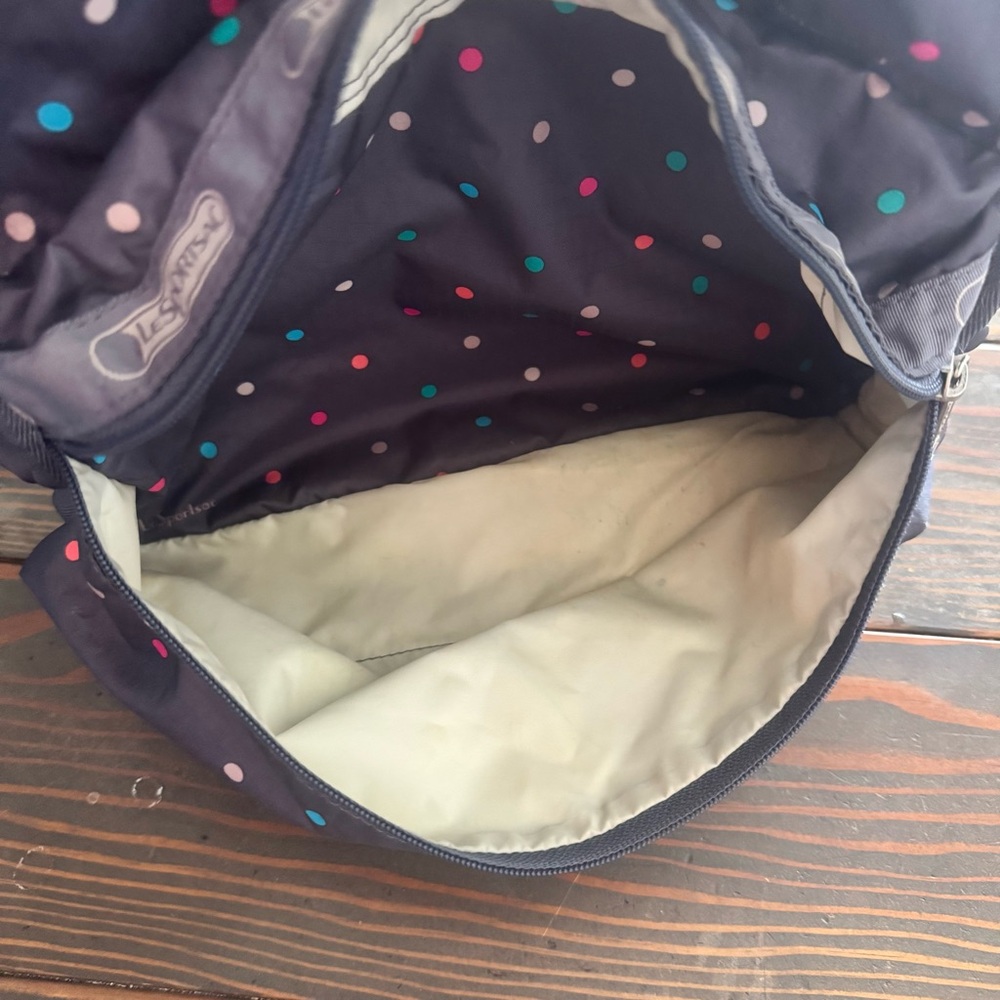 Lesportsac Basic Nylon Backpack Gray Multicolor P… - image 5